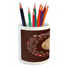 Leaf and Berry Wreath Pencil Pen Holder