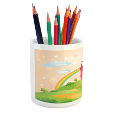 Vibrant Rainbow Pencil Pen Holder