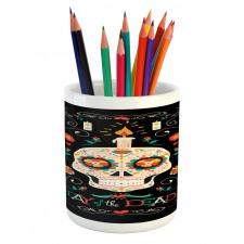 Calavera and Candle Pencil Pen Holder