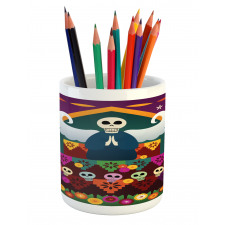 Angel Skull Altar Pencil Pen Holder