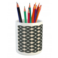 Geometric Oval Pattern Pencil Pen Holder