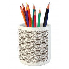 Silhouette Pattern Pencil Pen Holder