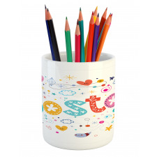 Doodle Hand Drawn Pencil Pen Holder