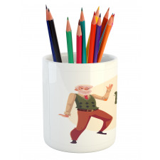 Gray-Haired Old Man Pencil Pen Holder