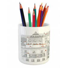 European Roofs of Buildings Pencil Pen Holder