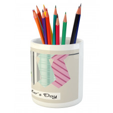 Colorful Dad Ties Theme Pencil Pen Holder