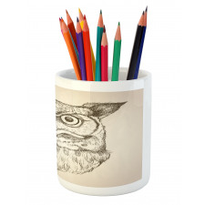 Wildlife Animal Head Sketch Pencil Pen Holder