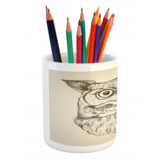 Wildlife Animal Head Sketch Pencil Pen Holder