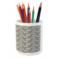 Abstract Dahlia Flowers Pencil Pen Holder