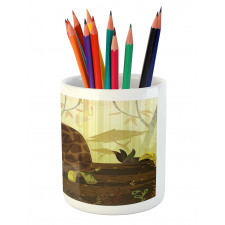 Cartoon Woodland Design Pencil Pen Holder