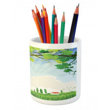 Rural Countryside Grapes Pencil Pen Holder