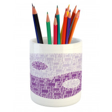 Graphic Yin Yang Tile Pencil Pen Holder