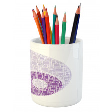 Graphic Yin Yang Tile Pencil Pen Holder