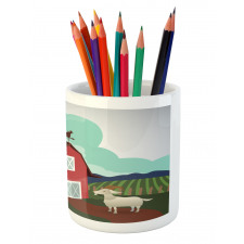 Rural Farmland Crop Bovine Pencil Pen Holder