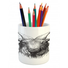 Wild Ruminant Mammal Head Pencil Pen Holder