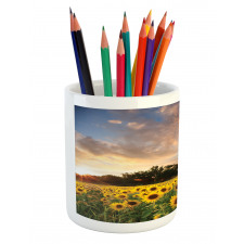 Sunflower Field Sky Pencil Pen Holder