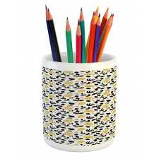 Repeating Silhouettes Pencil Pen Holder