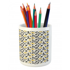 Repeating Silhouettes Pencil Pen Holder