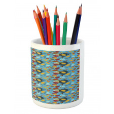 Abstract Overlapped Piece Pencil Pen Holder