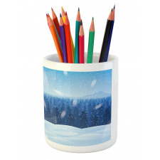 Cold Snowy Landscape Pencil Pen Holder