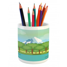 Mountains Lake Trees Pencil Pen Holder