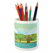 Mountains Lake Trees Pencil Pen Holder