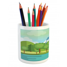 Mountains Lake Trees Pencil Pen Holder