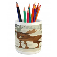 Funny Elk Mascot Pencil Pen Holder