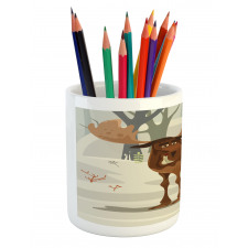 Funny Elk Mascot Pencil Pen Holder