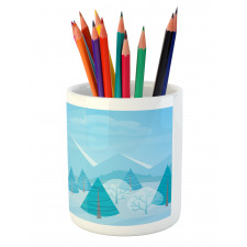 Christmas Pines Alps Pencil Pen Holder