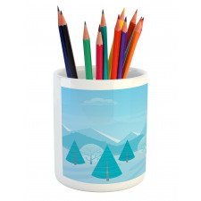 Christmas Pines Alps Pencil Pen Holder