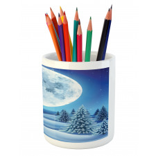 Snowy Hills Pattern Pencil Pen Holder