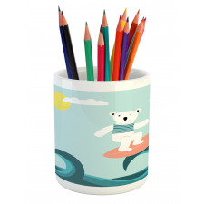 Surfing on Waves Pencil Pen Holder