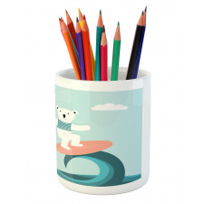 Surfing on Waves Pencil Pen Holder