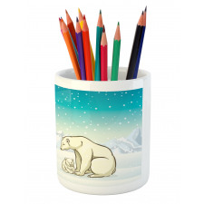 Arctic Animal Family Pencil Pen Holder