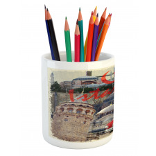 Vintage Collage Car Pencil Pen Holder