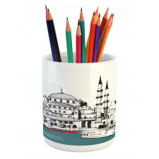 Coastal Town Harbor Pencil Pen Holder