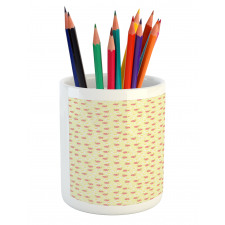 Daisy and Bugs Pattern Pencil Pen Holder