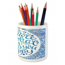 Words and Waves Pencil Pen Holder