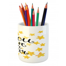 Watercolor Stars Modern Pencil Pen Holder