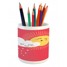 Valentines Cloud and Sun Pencil Pen Holder