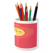 Valentines Cloud and Sun Pencil Pen Holder