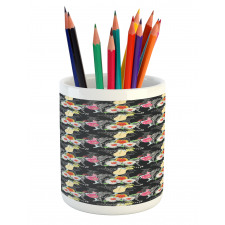 Cocktails Hibiscus Zebra Pencil Pen Holder