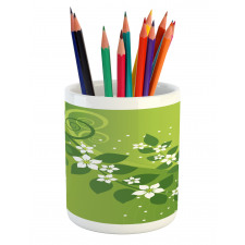 Graphic Curvy Leaves Pencil Pen Holder