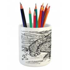 Mythical Yeti Creature Pencil Pen Holder