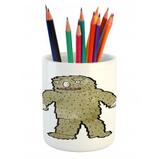 Quirky Grungy Bigfoot Pencil Pen Holder