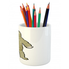 Quirky Grungy Bigfoot Pencil Pen Holder