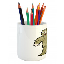 Quirky Grungy Bigfoot Pencil Pen Holder