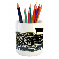 Rubber Tyre Car Pencil Pen Holder