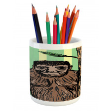 Mysterious Yeti Sketch Pencil Pen Holder